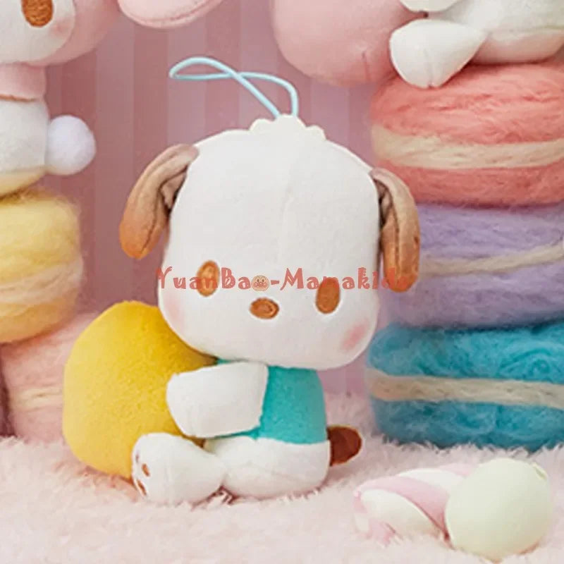 Japanische Original Sanrio Cotton Candy Plüschpuppe Melody Kuromi Cinnamoroll Pompom Purin Pochacco Anime Spielzeug für Kinder Anhänger
