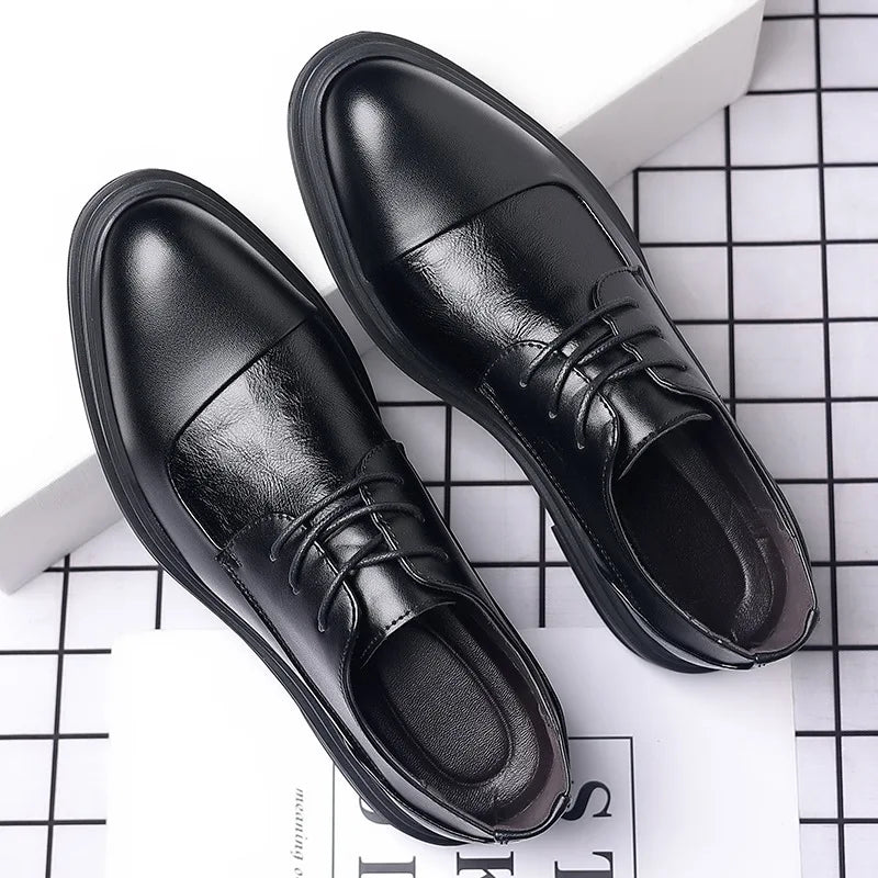 2025 Spring Gentleman Oxfords Leather Shoes Luxury Goods Men Shoes Fashion Casual Pointed Toe Formal Business Male Wedding Dress men shoes