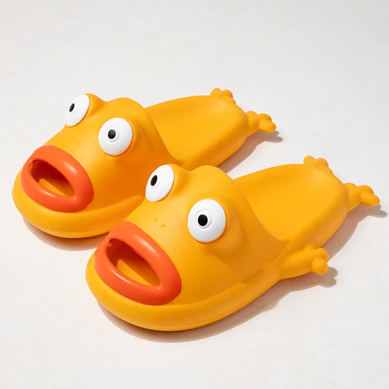 Wacky Frog Slippers for Couple Casual Cartoon Beach Shoes Women Slides Summer Open Toe Slipper Sandal Home Flip Flops Footwear