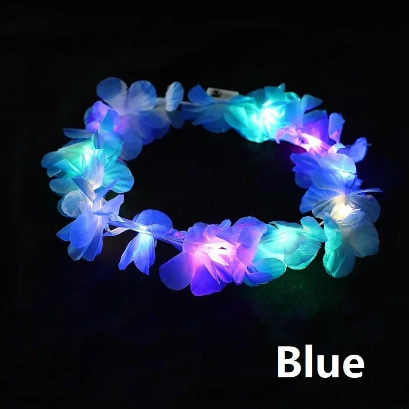 Luminous Headbands Party Led Headband Flower Crown with Led Lights Festival Party Decoration Glow-in-the-dark