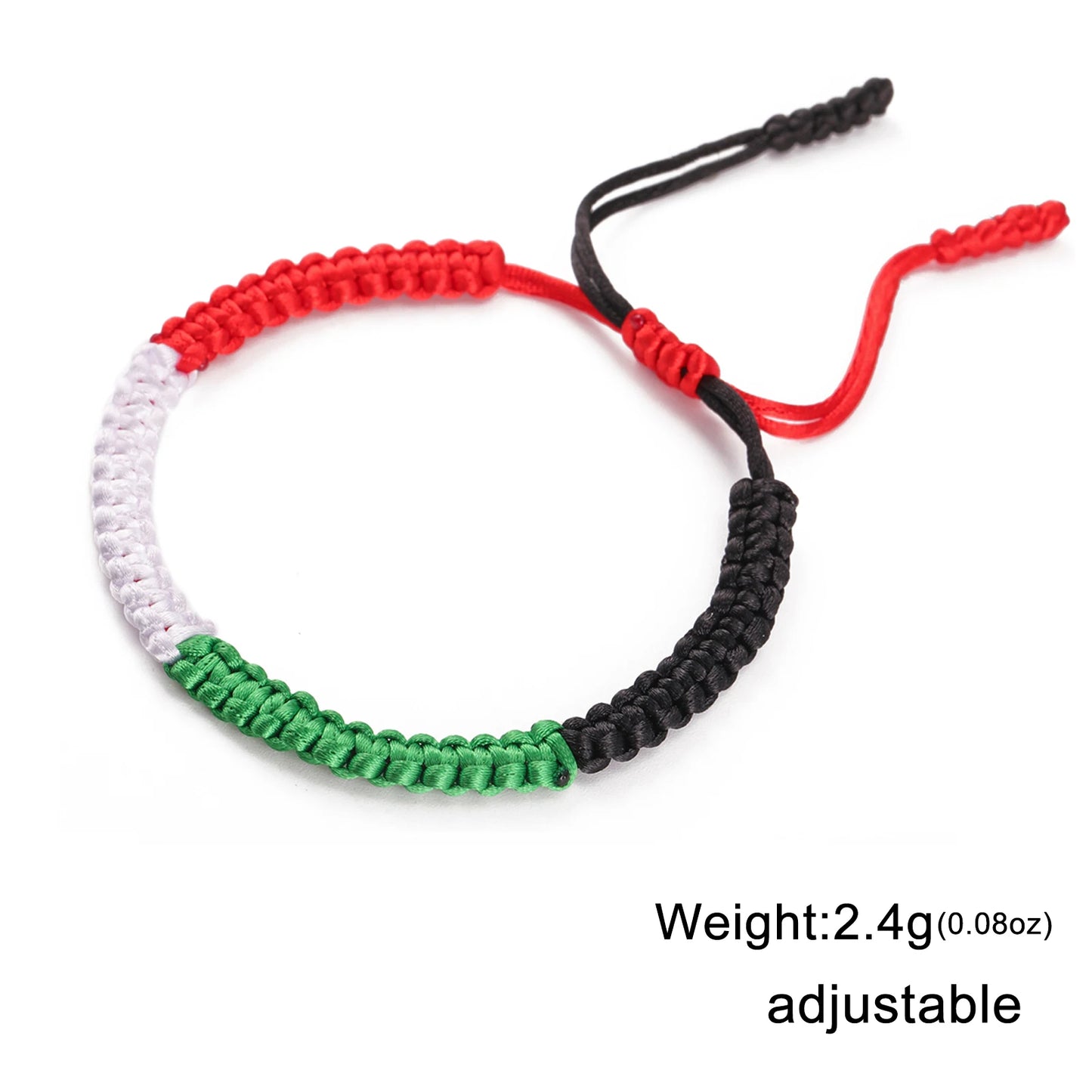 Palestine Flag Braided Rope Bracelets for Women Men Red Black White Green Natural Stone Beads Bracelet Jewelry Gift Wholesale