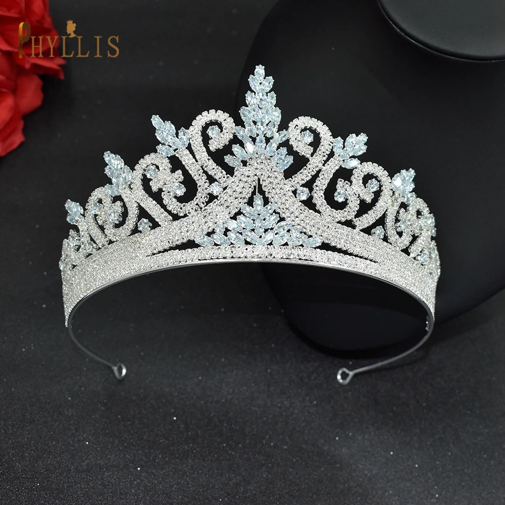 A366 Vintage Bridal Tiaras and Crown Zircon European Hair Accessories Party Wedding Headdress Crystal Headband Bride Headwear