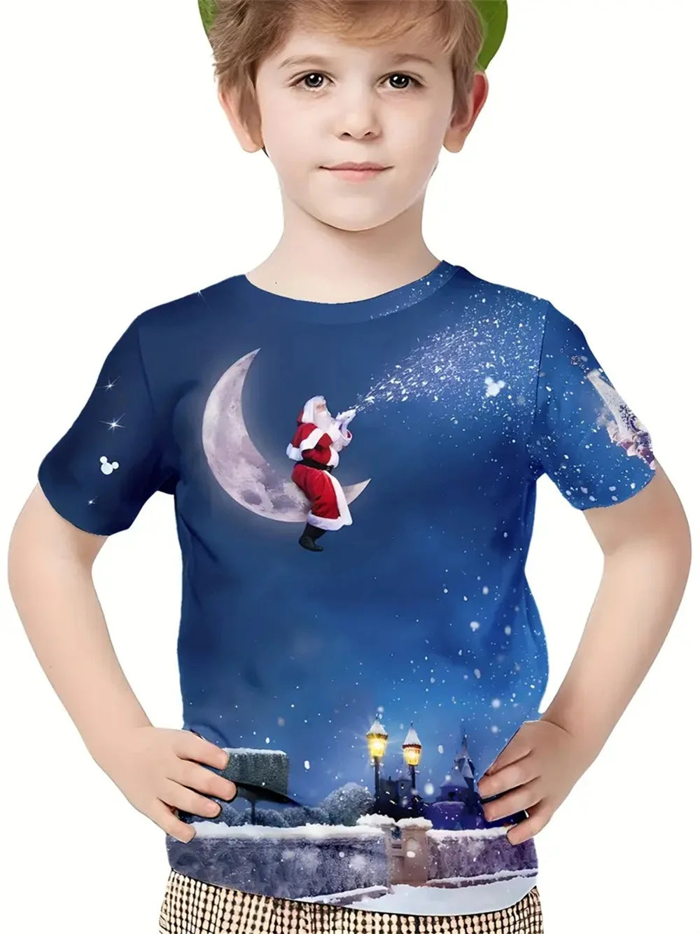Weihnachten Santa Claus 3d Print T-Shirt Kinder Jungen Kleidung Kurzarm Casual Kinder Kleidung Mode T-Shirt für Jungen