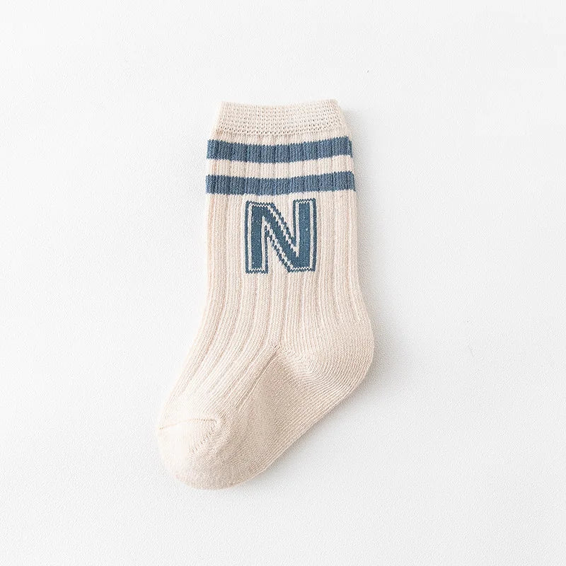 Baby Stuff Boy Girl Newborn Soft Letter Long Socks Children Fashion Casual Socks Cotton Toddler Kids Accessories Infant Clothes
