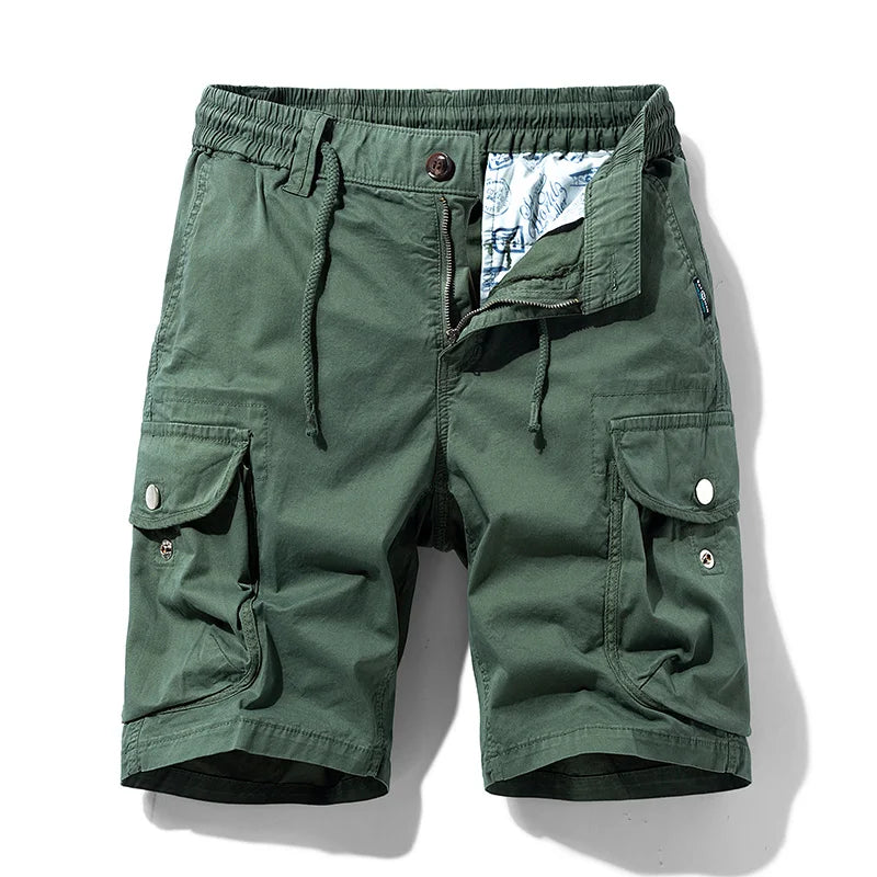 Men's Fashion New Cargo Cotton Shorts Plus Size Mens Summer Breeches Multi-Pocket Shorts Men Spring Casual Joggers Shorts Male