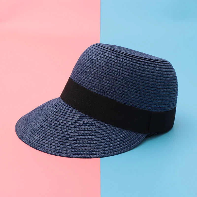 2021 New Straw Hat Woman Outdoor Student Casual Sun Hats Sunscreen Summer Baseball Cap Fashion Lovely Peaked Cap for Women