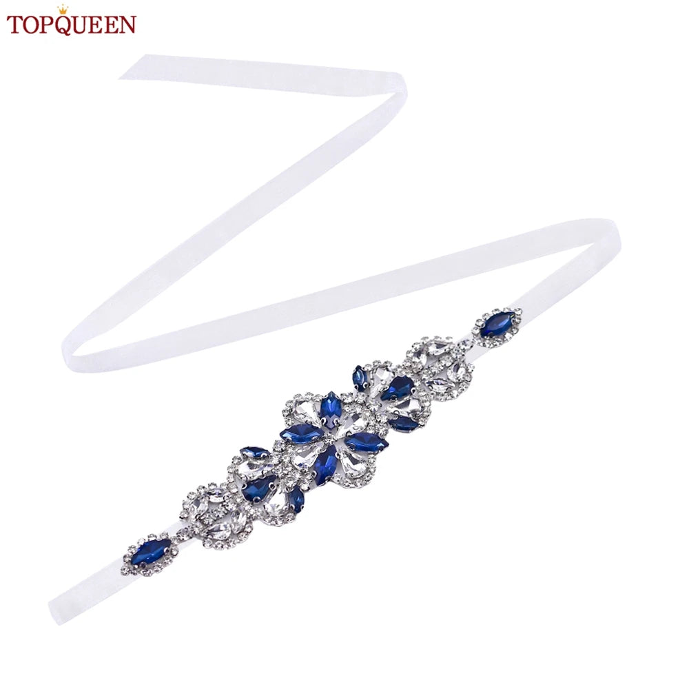 TOPQUEEN Handmade Rhinestone Belts Women's Accessories Party Prom Bridal Wedding Sash Bridesmaid Belts S464-KL