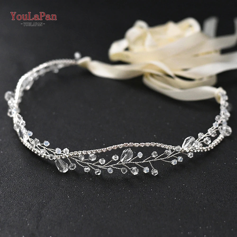 YouLaPan Clear Crystal Bridal Belts Thin Bridal Belt Rhinestone Bridal Belt Accessories Belt for Dress Wedding Accessories SH93