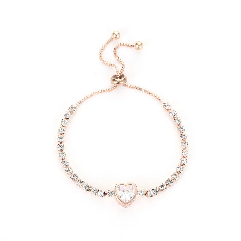 Colorful Zircon Butterfly Drawstring Bracelets For Women Lovely Bowknot Silver Color Adjustable Bracelets Jewelry Birthday Gifts
