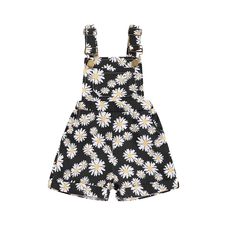 Adorable Baby Girl Floral Romper Sleeveless Jumpsuit Overall Shorts for Summer Toddler Casual Outfit Cute Clothes
