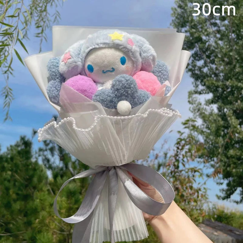 Kawaii Hello Kitty Cat Dolls With Artificial Flowers Creative Sanrio Bouquet Christmas Valentine Birthday Graduation Gifts