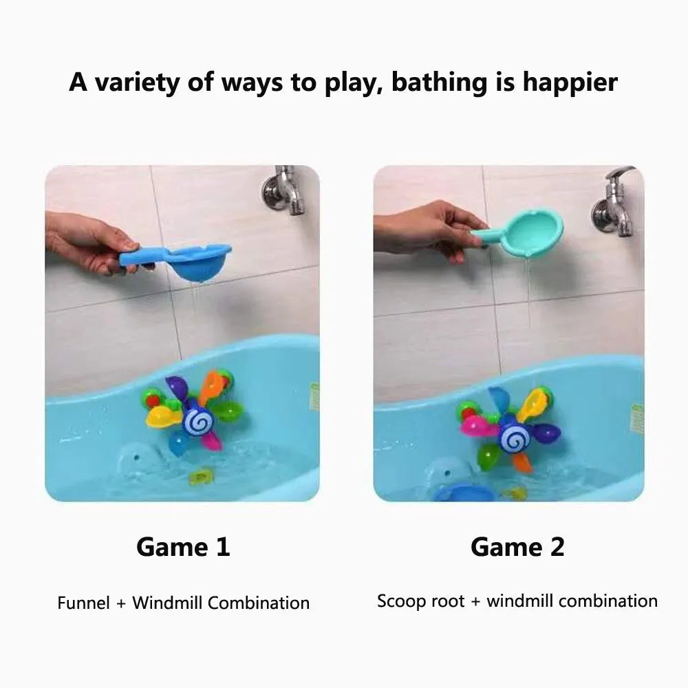 Buntes Wasserrad Baden Saugnapf Baby Badespielzeug Badewanne Wasserspray Spielset Dusche Sprinkler Spielzeug für Kinder