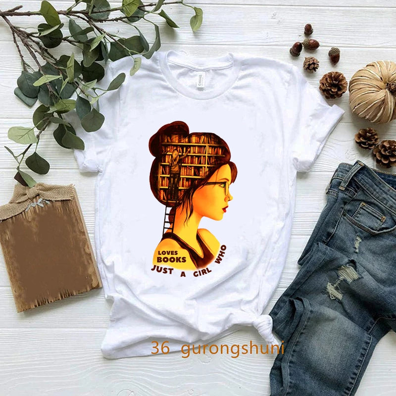 New Nerdy Dirty Inked And Curvy T-Shirt Melanin Black Queen Loves Books T Shirt Women Clothes Short Sleeve 90s Tees Summer Tops