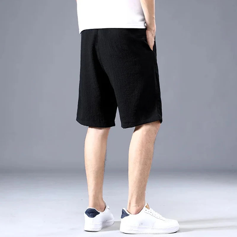 Lce Seidenshorts für Herren, dünne Sporthose, kurze Hose, lockeres gerades Bein, cool, atmungsaktiv, neuer Modetrend, lässig, XL-XXXL