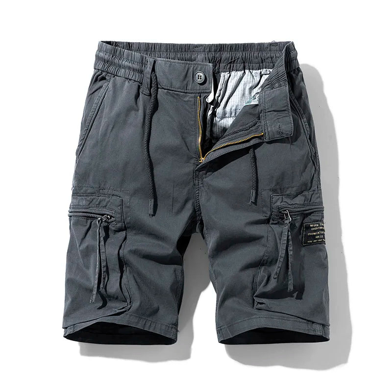 Men's Fashion New Cargo Cotton Shorts Plus Size Mens Summer Breeches Multi-Pocket Shorts Men Spring Casual Joggers Shorts Male