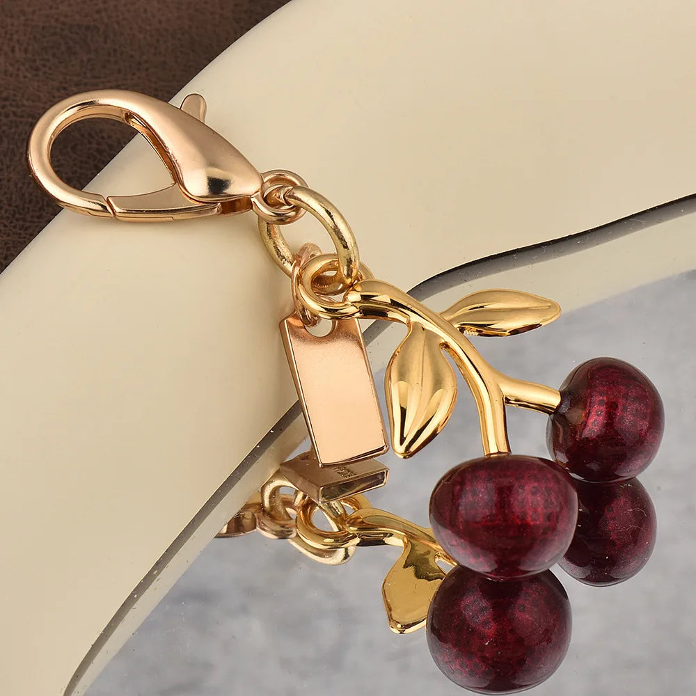 New Exquisite High-end Bear Cherry heart-shaped For Women Y2k Bag Pendant CarKey Chains Jewelry Gift DecorationAccessories