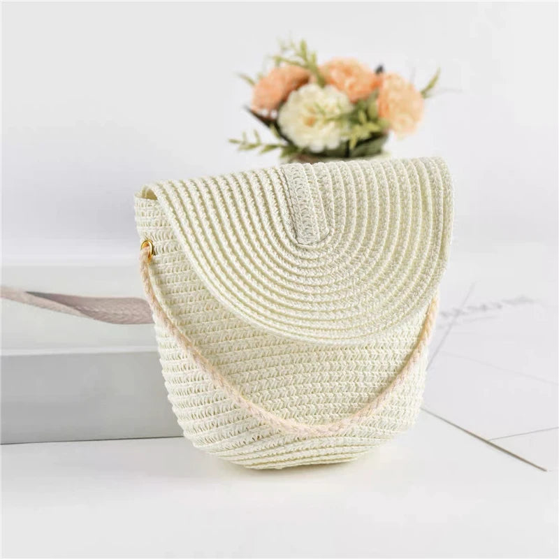 Fashion Woven Straw Bag Handmade Rattan Crossbody Handbags Knit Summer Beach Small Purse Women Shoulder Messenger Bags Wallet