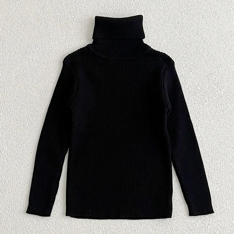 Baby Turtleneck Knitted Sweaters Girls Winter Clothes Children Boys Pullover Toddler Knit Sweate Cotton Baby Pullover Clothes