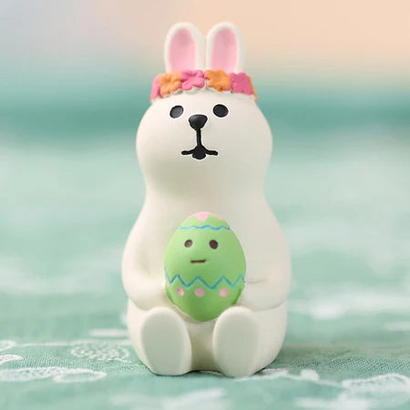 Easter Garden Party Colored Egg Rabbit Garden Ding Cat Sleeps in Spring Travel Doll Resin Home Decoration Festival Gift Crafts