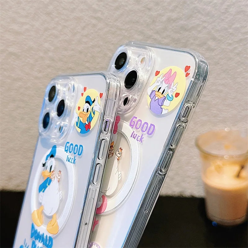 Disney Donald Duck For Magsafe Magnetic Case For iPhone 15 14 11 13 12 Pro Max Wireless Charging Phone Protection Accessories