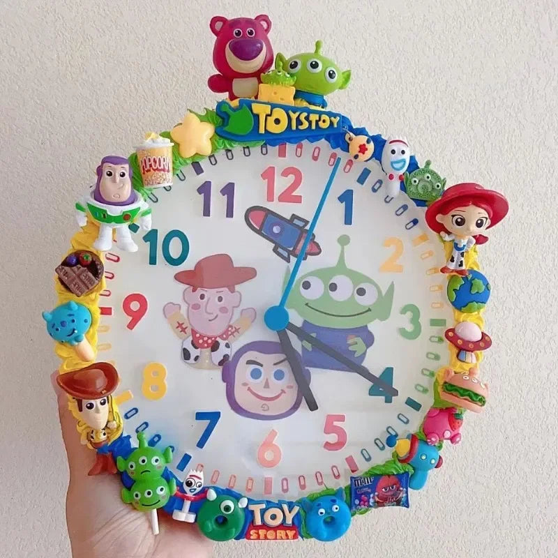 Disney Toy Story student handmade creative transformation cartoon cream glue decorative wall clock cute ornaments birthday gift