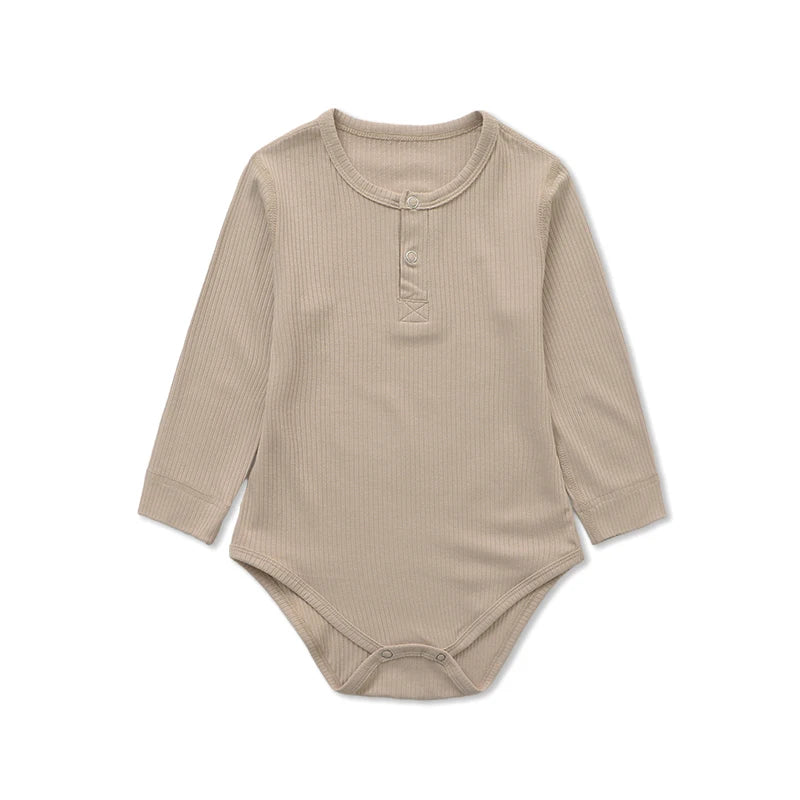 Babykleidung für Jungen und Mädchen, Kostüm für Neugeborene, Bodys mit langen Ärmeln, Overalls, einfarbig, Kinderkleidung für Babys