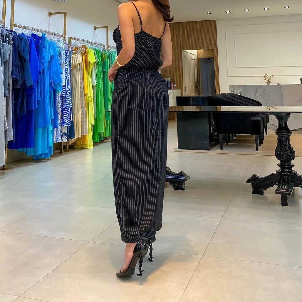 Skirt Set Women Dress Sets Two Piece Sets Slim Sling Sleeveless Floral Casual Short Tops Mid Length Skirts Elegant Splice Summer