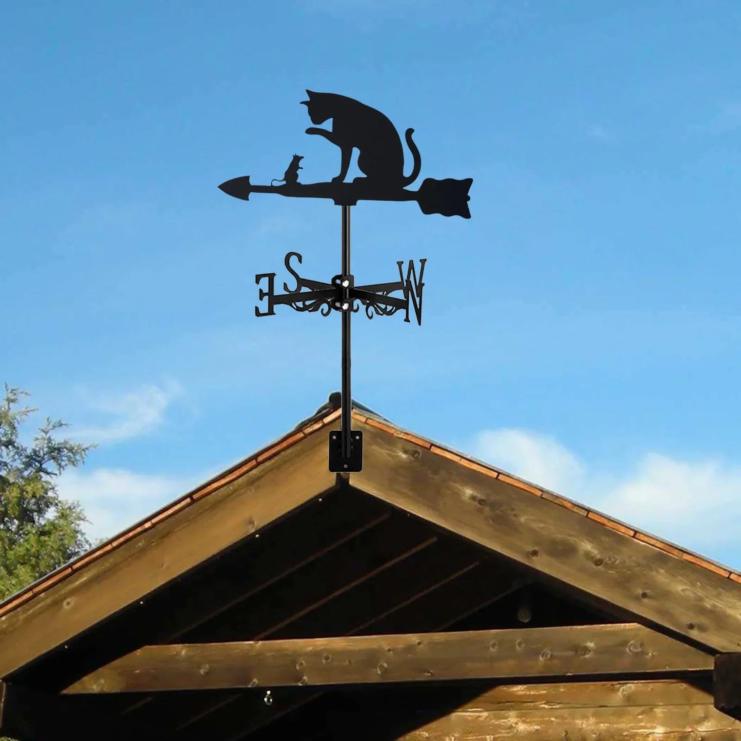 New Fashion Vane, Cat Family, Cat With Mouse, Metal Rain Outdoor Decoration, Garden Roof Art, Farm Railing Festival Props