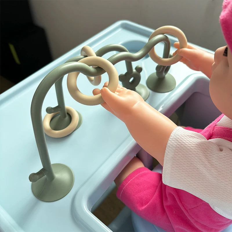 1 stücke Silikon kinder silikon tisch spielzeug, perlen gewickelt baby frühe bildung puzzle spiel spielzeug