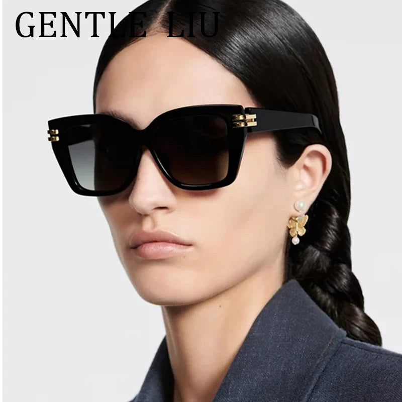 Punk Oversized Frame Square Sunglasses Women 2025 Luxury Brand Design Outdoors Travel Sun Glasses For Ladies Retro Eyewear UV400