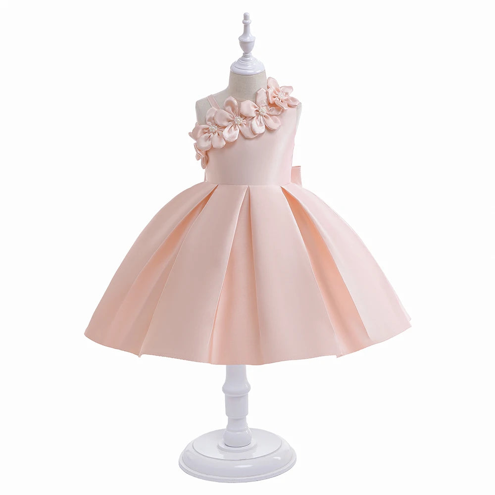 MQATZ Baby Clothes Flower Girl Children Princess Evening Party Prom Bow Green Wedding Bridesmaid Summer Dress Ball Gown Vestidos