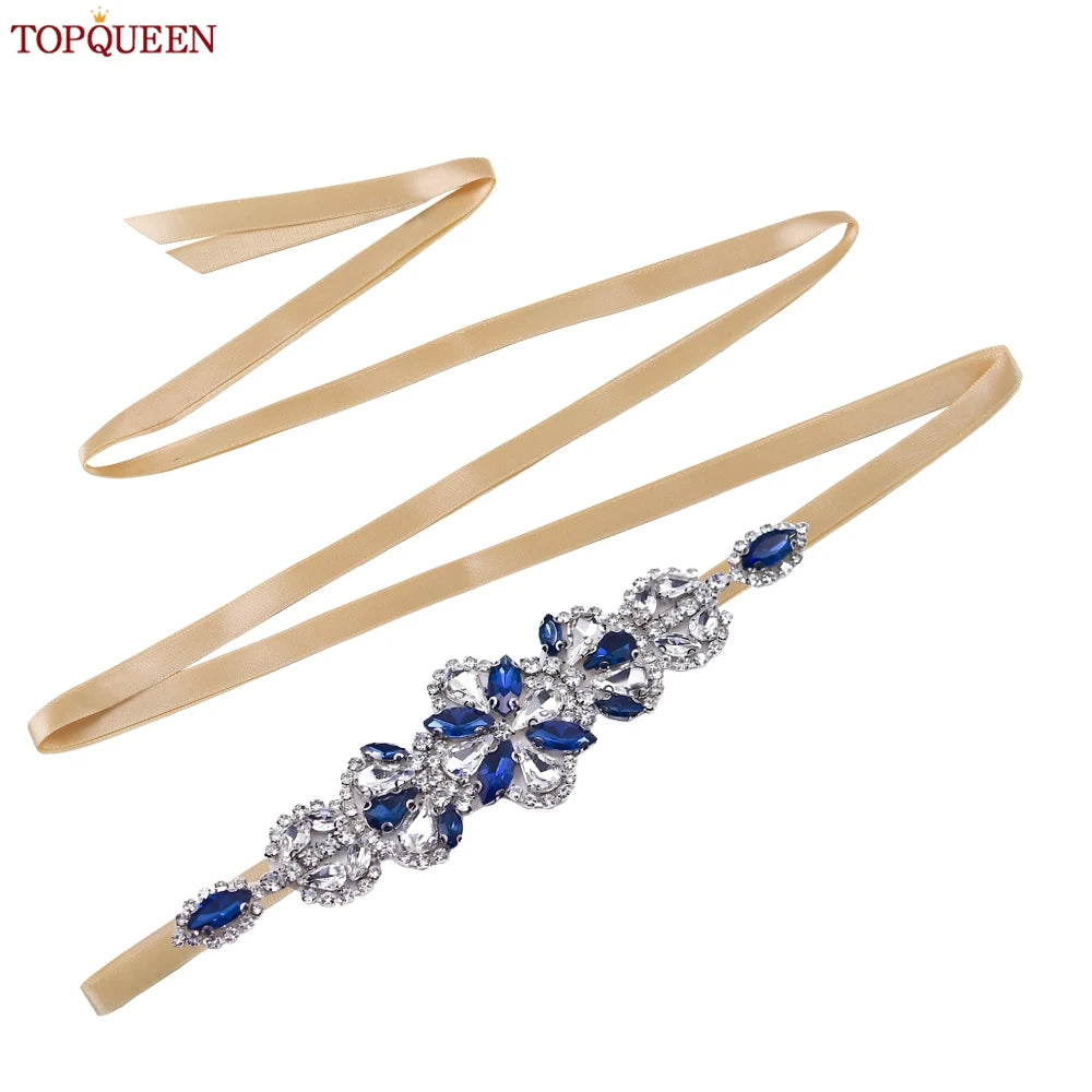 TOPQUEEN Handmade Rhinestone Belts Women's Accessories Party Prom Bridal Wedding Sash Bridesmaid Belts S464-KL
