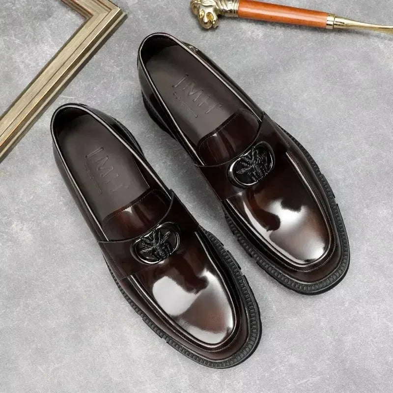 2025 New Men Oxhide Shoes with Thick Soles and Big Heads Lazy People Casual MenFashion Shoes Fashion Shoes