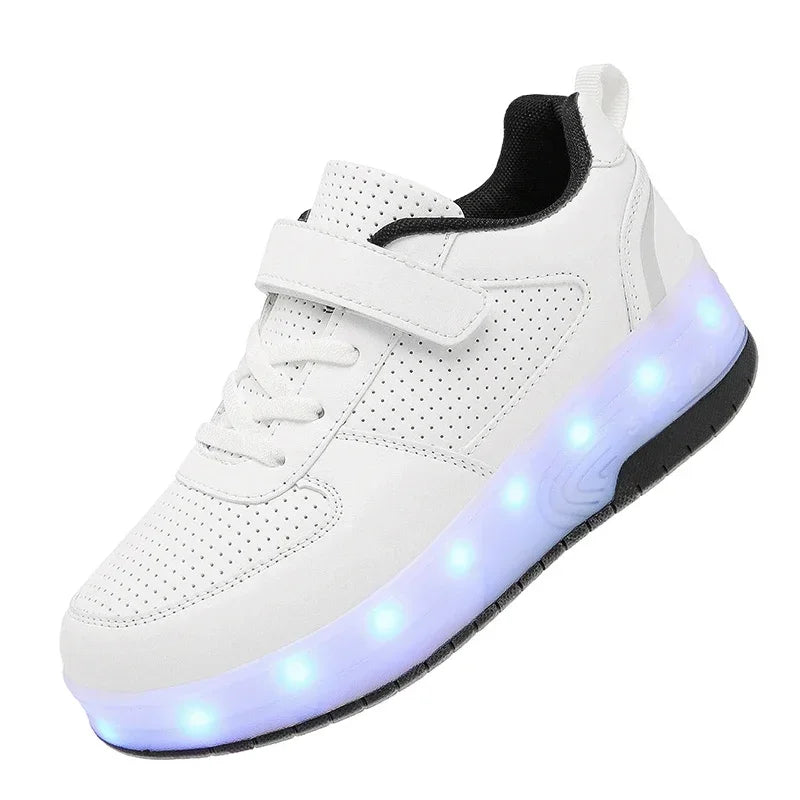 LED Girls Sneakers Children's Roller Skating Shoes New Kids Shoes Outdoor Boys Sports Tennis Shoes for Kids Roller Skate Shoes