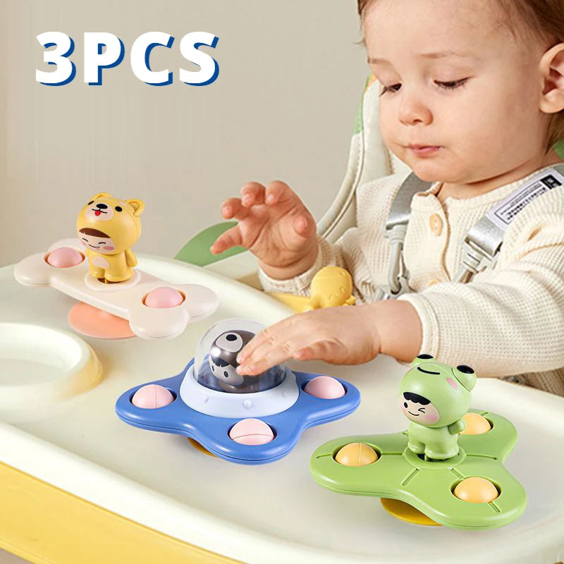 3 Teile/satz Baby Spielzeug Saugnapf Spinner Spielzeug Für Kleinkinder Hand Zappeln Sensorischen Spielzeug Stress Relief Pädagogisches Rotierenden Rasseln