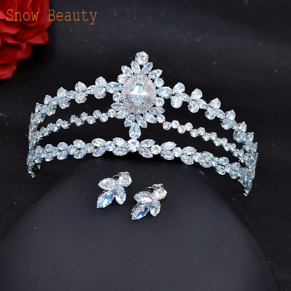 A366 Vintage Bridal Tiaras and Crown Zircon European Hair Accessories Party Wedding Headdress Crystal Headband Bride Headwear