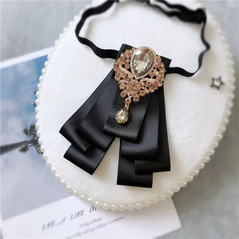 Men's Wedding Bow Ties Women's Accessories British Korean Business Banquet Formal Dress Shirt Rhinestone Ribbon Bow-tie Gifts mon