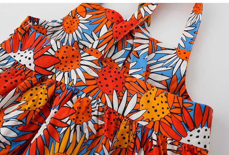 High Quality Woven Cotton One-piece Brand A-Line Dress Cute Girls Clothing