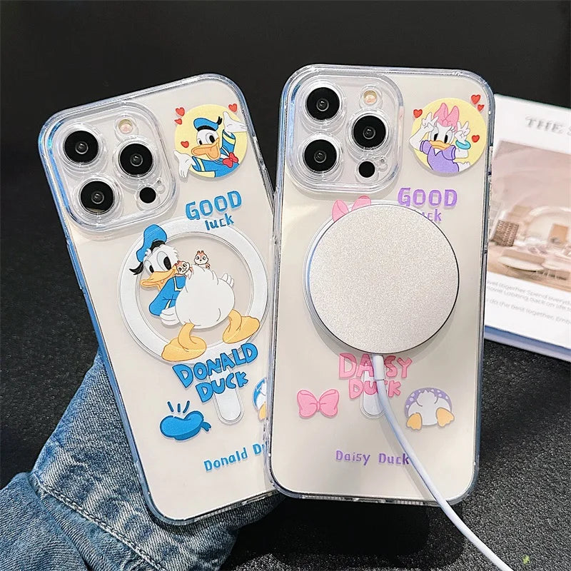 Disney Donald Duck For Magsafe Magnetic Case For iPhone 15 14 11 13 12 Pro Max Wireless Charging Phone Protection Accessories