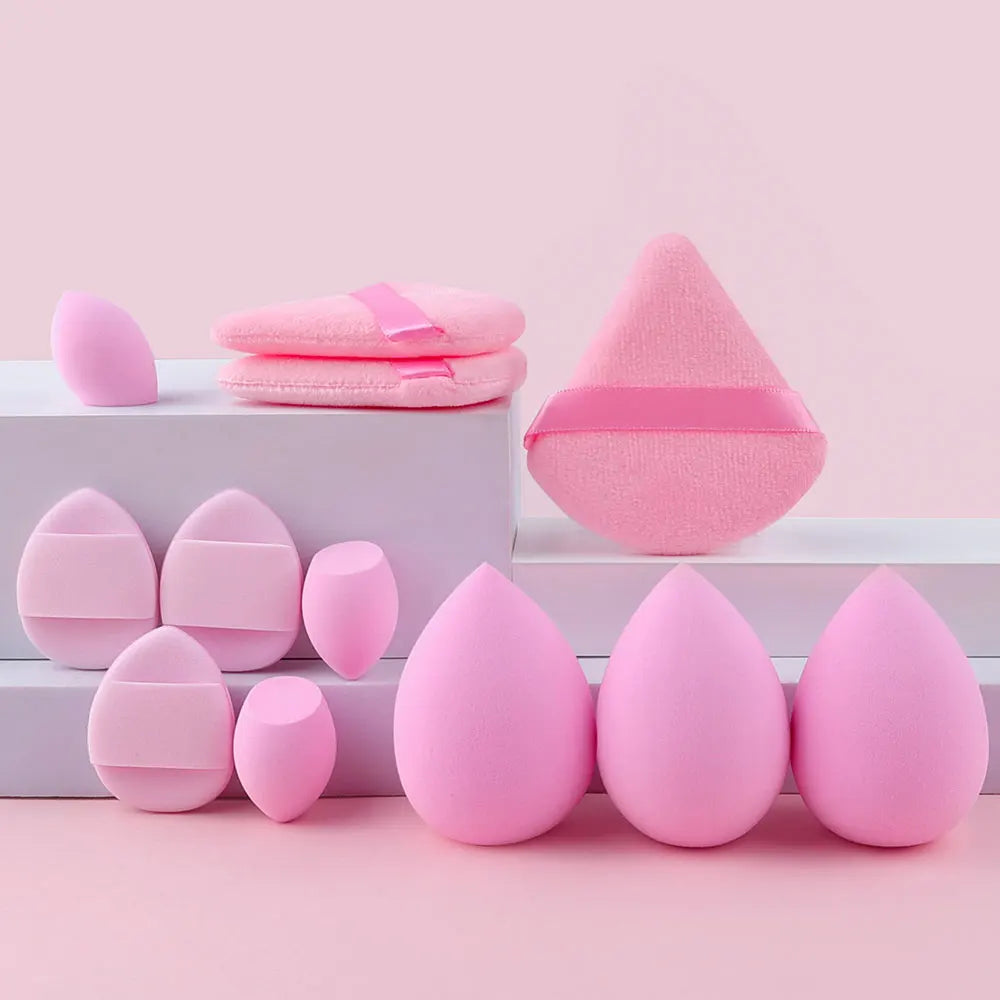 12/32pcs Makeup brush and sponge set Professional Makeup brush Set Beauty Blender Triangle Powder Puff Clean Powder Puff