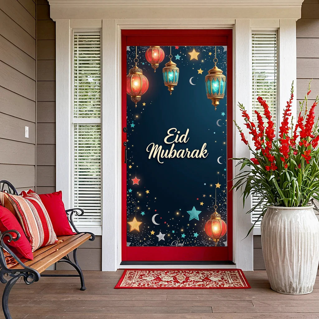 Eid Mubarak Banner Backdrop Background Ramadan Festival Decor Party Supplies Photography Props Decorations Islamic Celebration
