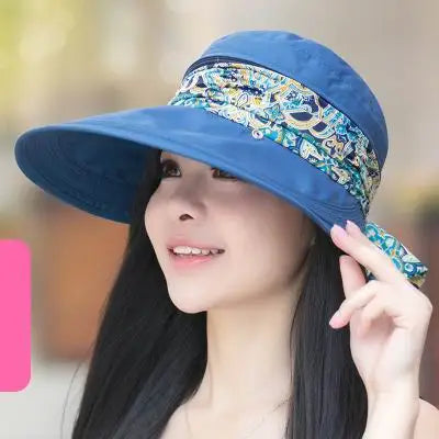 New Brand Women's Sunbonnet Sun Hat Summer Folding Sunscreen Anti-uv Large Beach Cap Summer Hat Fashion Sunhat Women Hat