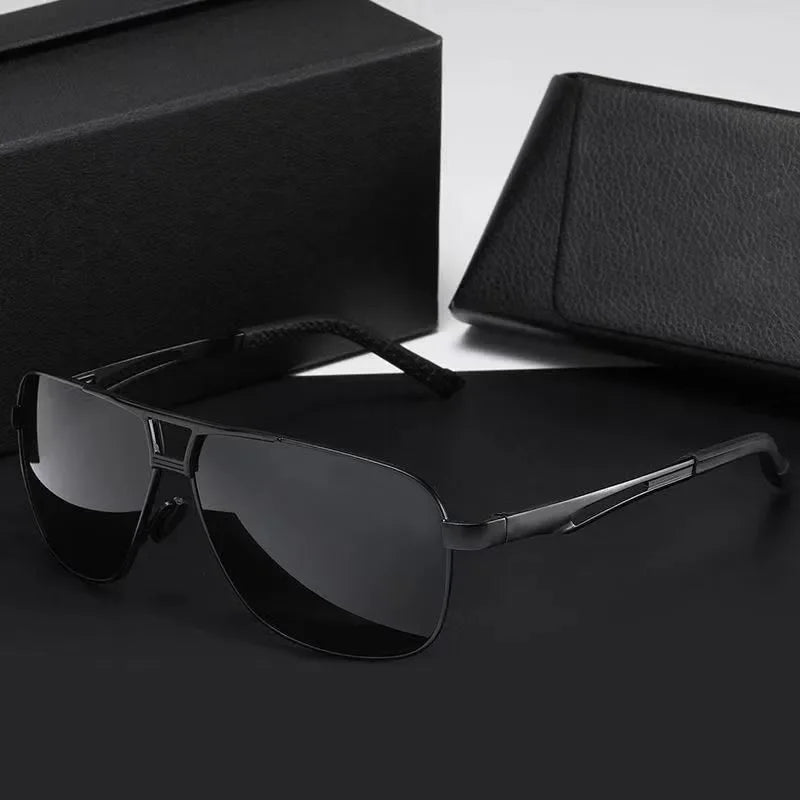 Aluminum Magnesium Square Polarized Photochromic Sunglasses Men Sun Glasses Safety Driving Oculos De Sol Masculino