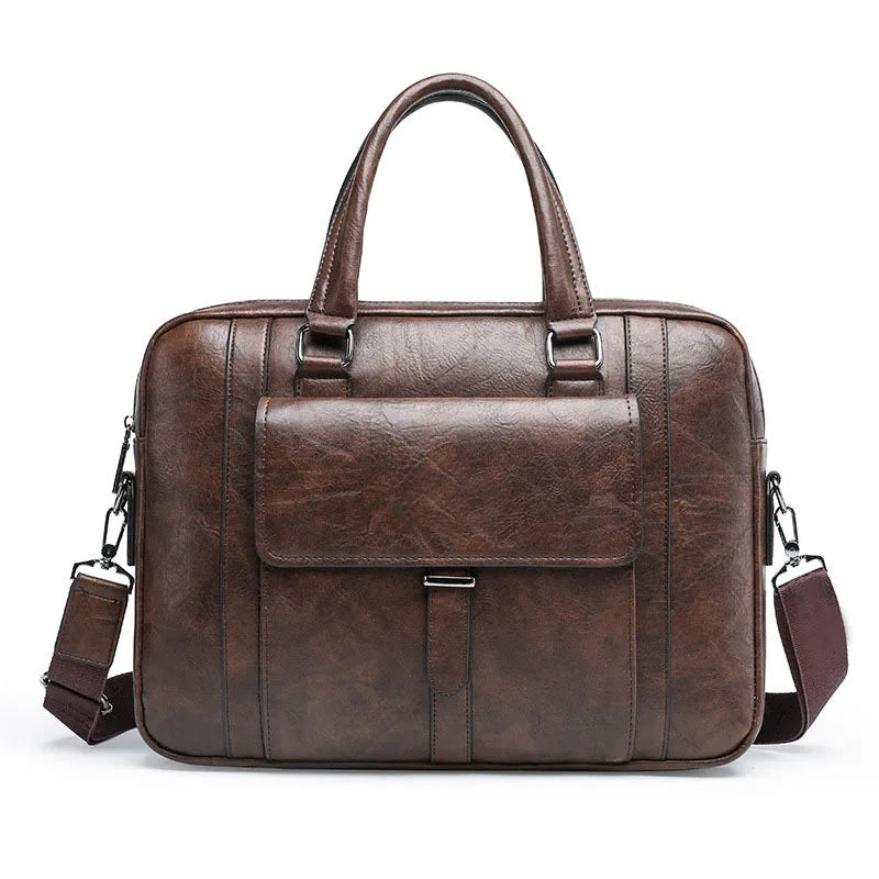 Herren Aktentasche PU Leder Executive Casual Handtasche Laptop Dokument Schulter Business Vintage Messenger Crossbody Designer Tasche