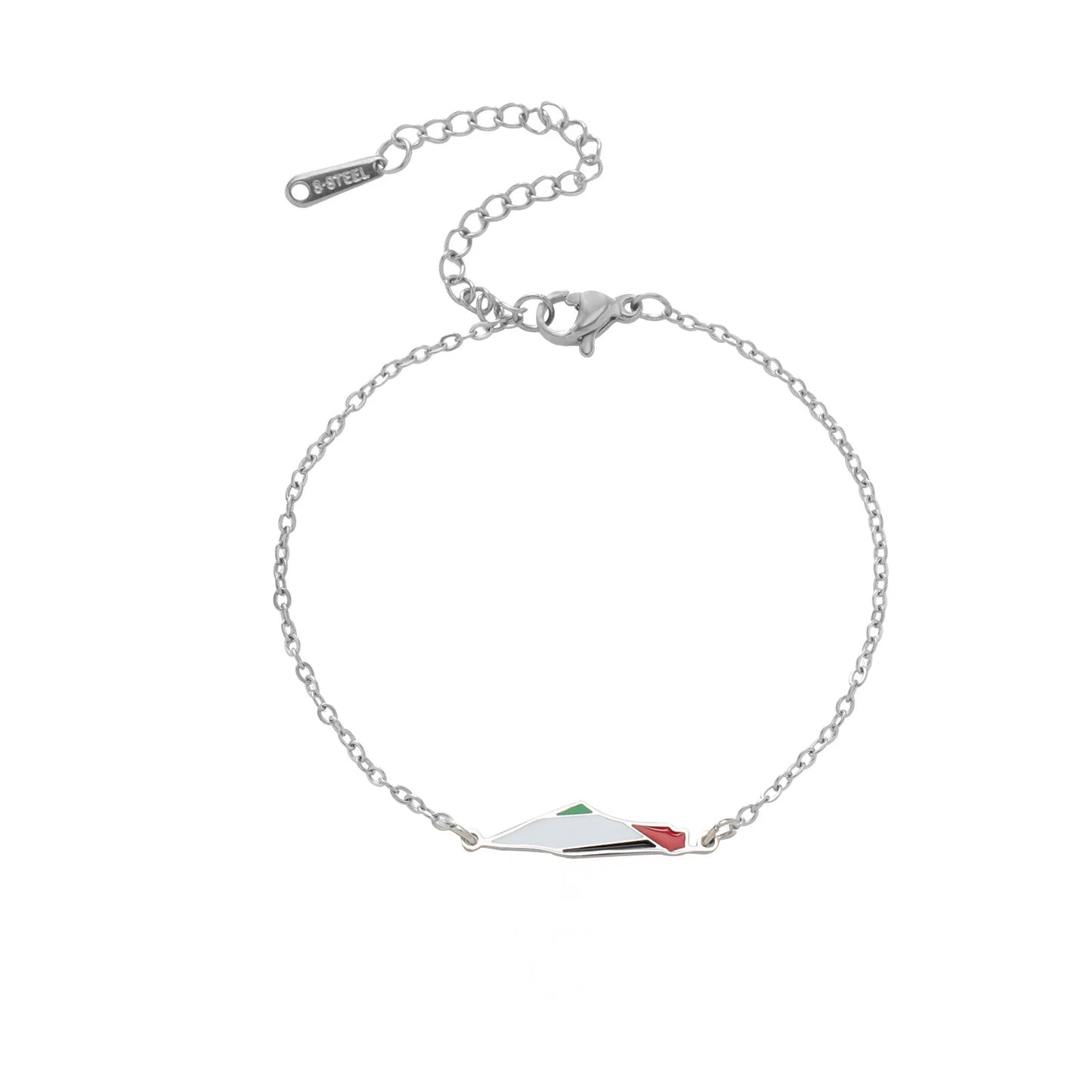 Cazador Palestine Map Double Layers Beads Chain Bracelets for Women Stainless Steel Jewelry Charm Bracelet Gift