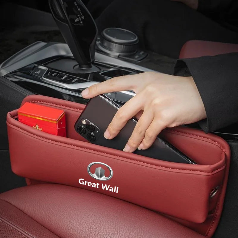 For Great Wall HAVAL GWM M4 STEED Poer Wingle 5 Haval Leather Car Seat Gap Crevice Slot Storage Box Organizer Auto Accessories