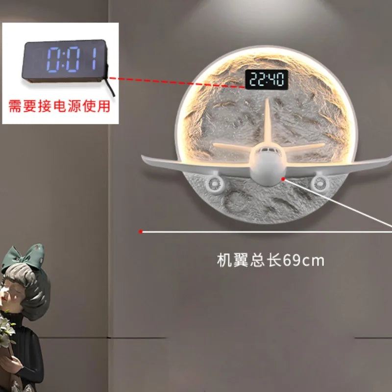 LED Wall Clock Digital Lamp Luxury Art Large 3D Wall Clocks Home Decor Art Watches Modern Light Living Room Design Decoration