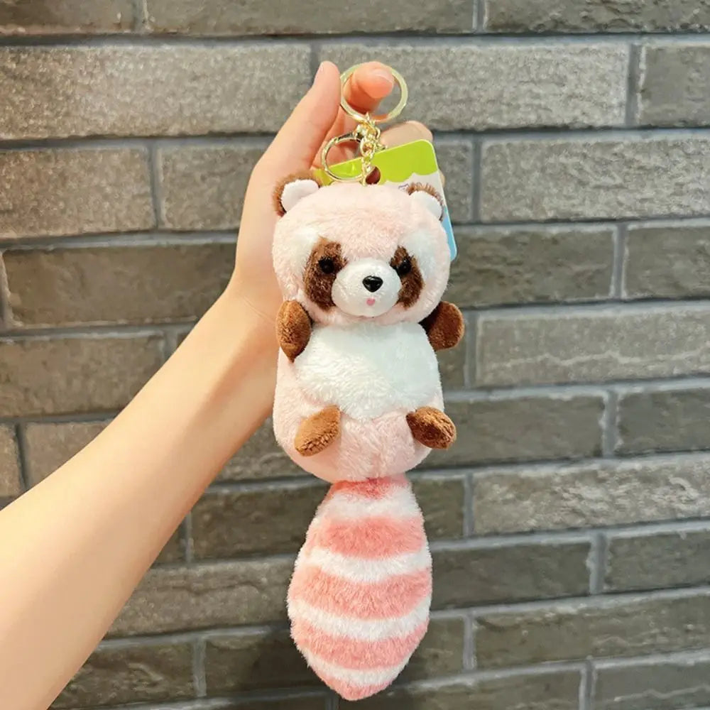 Pendant Bag Accessories DIY Trinket Exquisite Raccoon Plush Pendant Raccoon Plush Keychain Plush Keychain Stuffed Animal Toys