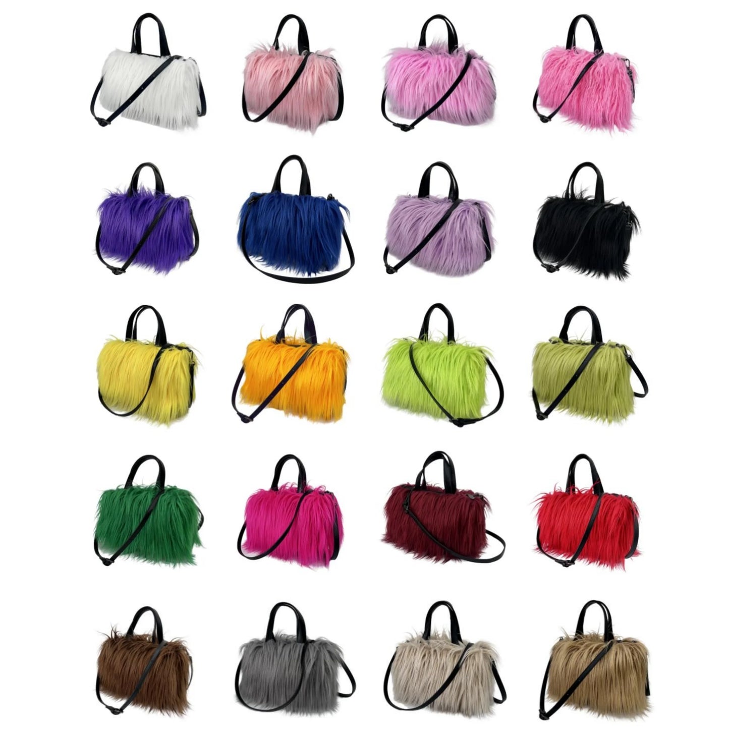 Designer Fluffy Plush Shoulder Bag Warm Faux Mongolian Fur HandBags for Women Brands Large Hobo  Shopper Heart Shaped Purses