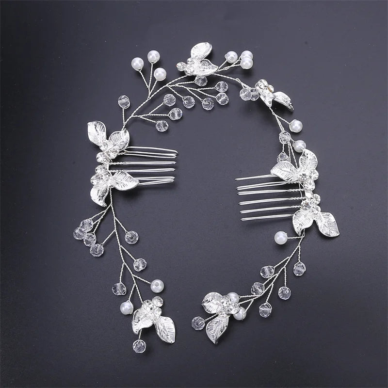 Women Flower Comb Headwear Wedding Hair Accessories Fashion Shaped Bride Insert Hair Clip Jewelry Fashion Headwears